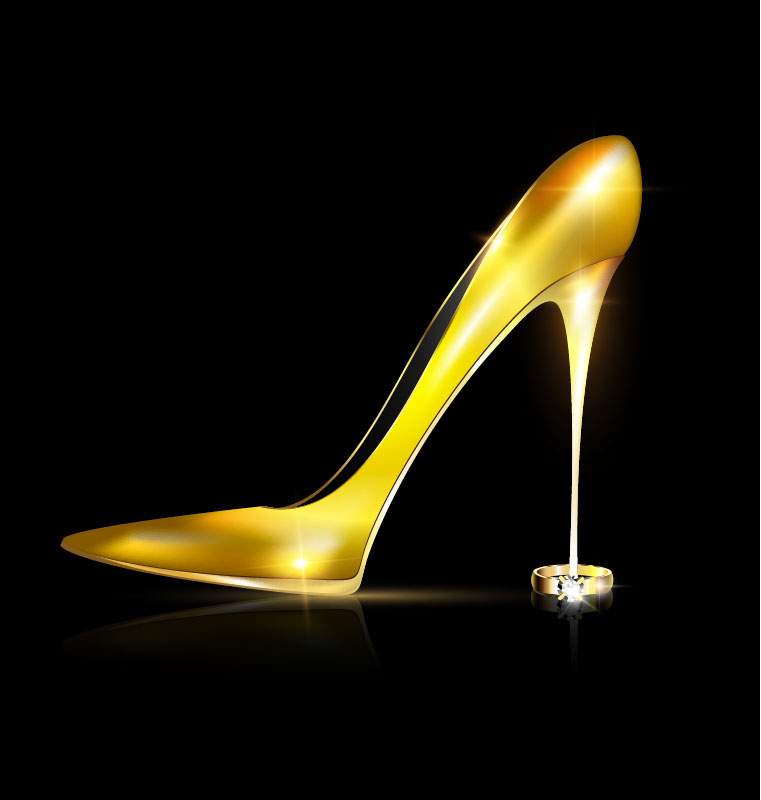 ダイヤモンドリングベクトルを持つ女性の靴04 靴 女性 リング ダイヤモンド   