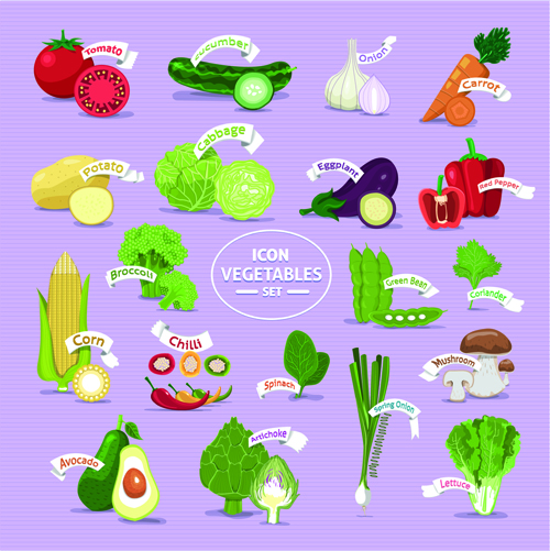 Vecteur d’icônes créatives de légumes frais légumes icônes Créatif   