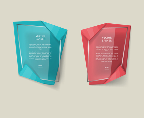 Glas mit Origami-Geschäftsbanner Vektor 03 origami Glas business banner   