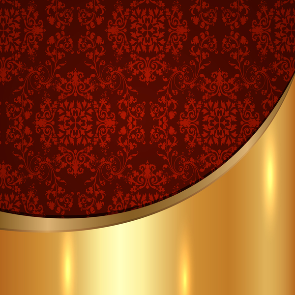 装飾パターンベクトルを持つ Golded 金属の背景材料22 金属 装飾 パターン golded   