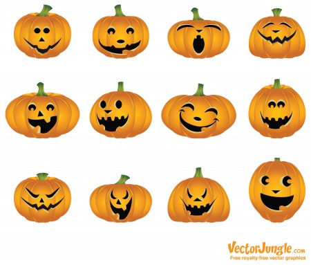 Halloween citrouilles mixtes icônes vecteur 04 icônes halloween citrouille   