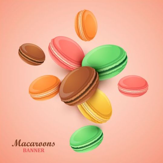 Macaroons mit rosa Hintergrundvektor 01 pink Makronen   