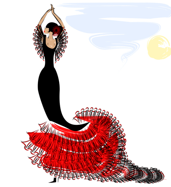 Danseuse passionnée flamenco femmes vecteur 01 passionné flamenco femmes danseur   