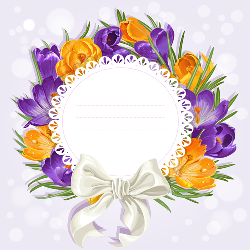 Fleur pourpre avec noeud vecteur cartes 02 violet Noeud fleur cartes carte   