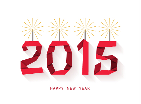 赤折り紙2015新年ベクター素材 材料 新年 折り紙 2015   