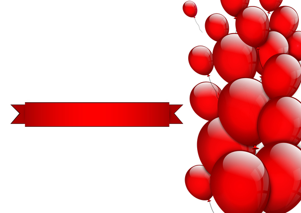 Rotes Band mit rotem Ballon-Vektorabbild rot band ballon   