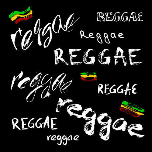 Reggae style text Design Vector 03 texte style Reggae design   