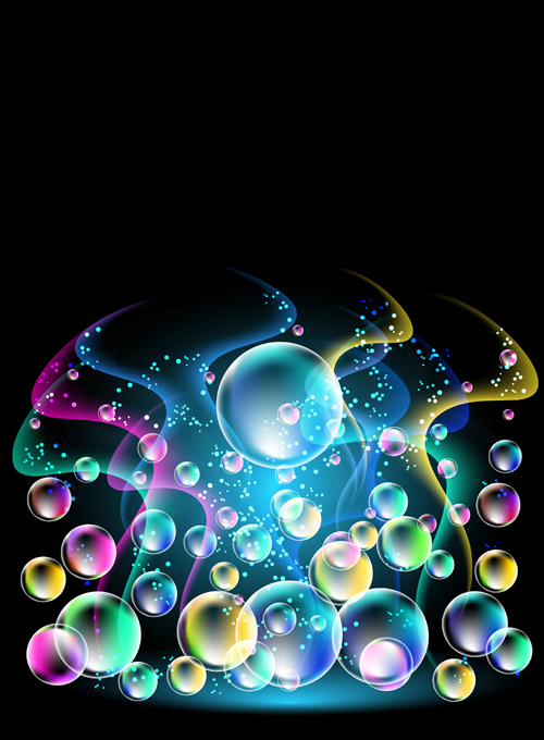 Bulle colorée brillante avec le fond Abstrait 03 fond coloré bulle brillant   