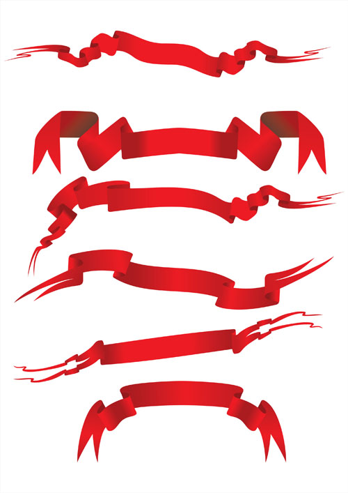Einfach rote Bändchenvektor-Banner setzen 11 rot einfach banner band   