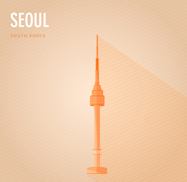 Corée du Sud Séoul monuments vecteur sud seoul monuments Corée   
