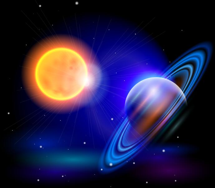 Soleil avec le vecteur de fond de Saturne soleil Saturne fond   