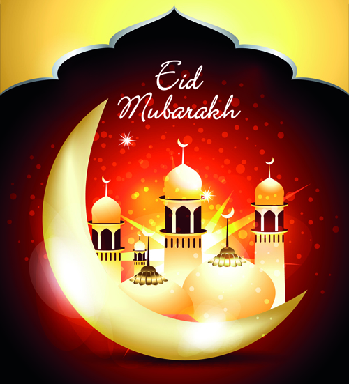 Fond vectoriel Eid Mubarak Design islamique 04 Islam fond Eid Mubarak   