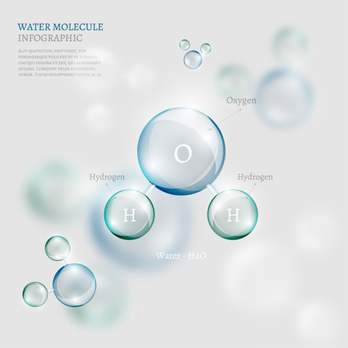 L’eau molécule infographies vecteurs créatifs ensemble 01 molecule infographies eau   