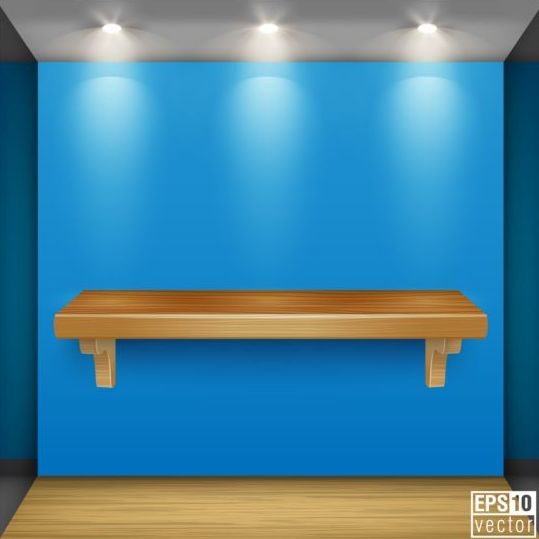 青い背景ベクトル01と木製の棚 青 背景 棚 木製   