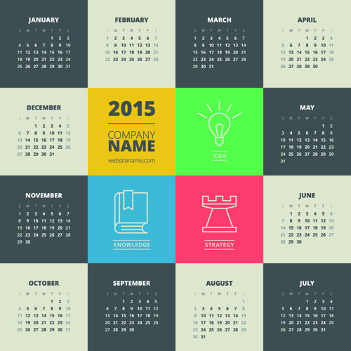 2015 Business Kalender kreativ Design Vector 02 Kreativ Kalender business 2015   