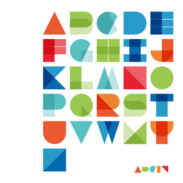 Abstrakt gefärbtes Alphabet-Vektormaterial Vektormaterial materiell farbig alphabet abstract   