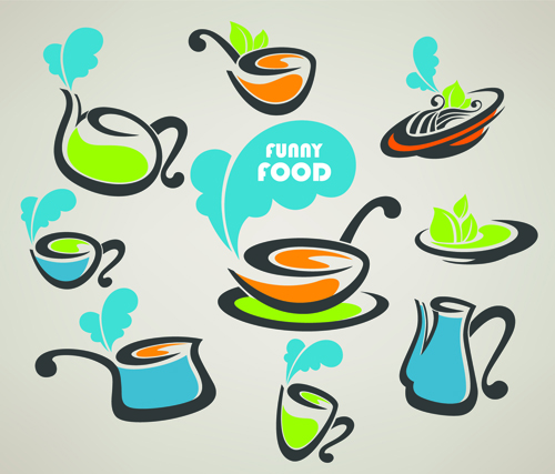 Abstract food-Logos kreativer Design-Vektor 04 logos logo Lebensmittel Kreativ abstract   