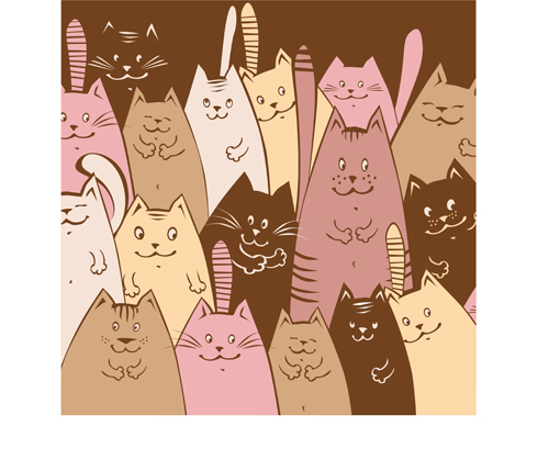 Amusant dessin animé chats vecteur Design 02 dessin animé chats chariot Amusant   