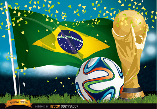 Brésil 2014 football Championnat fond vecteur 01 vecteur de fond Soccer fond Brésil   