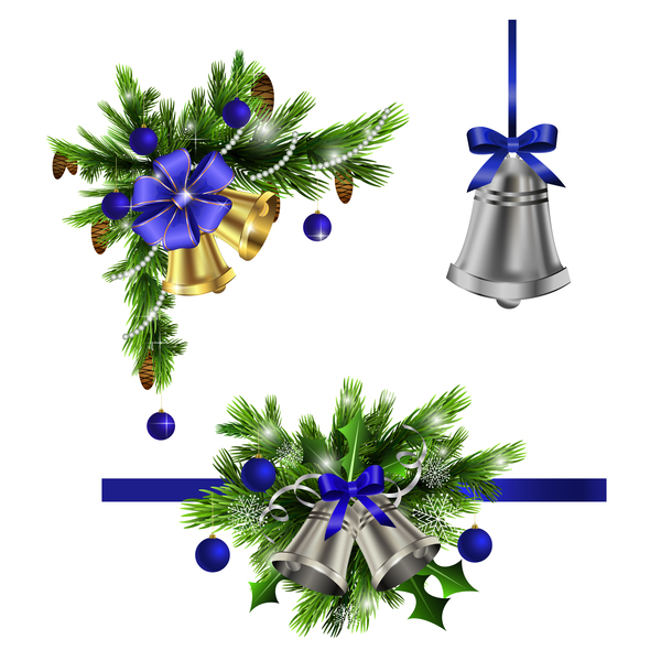 Weihnachtliche Ecke dekorativ mit Glockenvektor 03 Glocke Ecke Dekorative Christmesse   