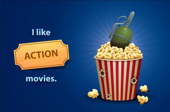 Cinéma et pop-corn seaux vecteur fond 01 seaux popcorn fond cinema   