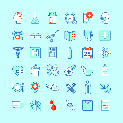 Kreative medizinische Umrisssymbole Vektorset 01 outline medical Kreativ icons icon   