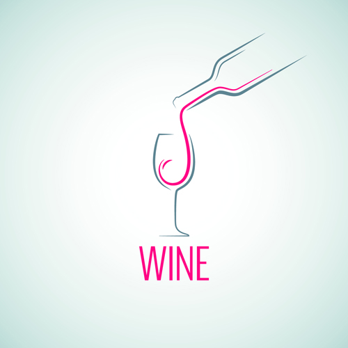 Eleganter Wein-Logo-Designgrafik-Vektor 02 Wein logo elegant   