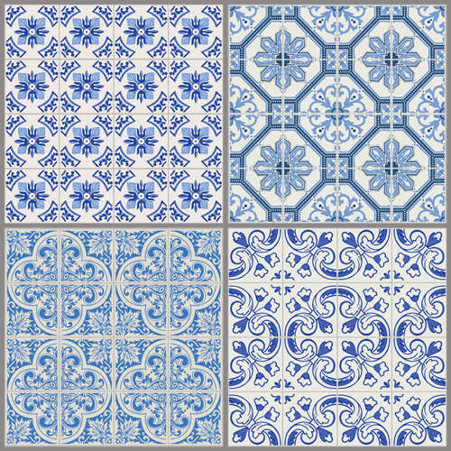 Motif floral Seamless Vector style bleu sans soudure motif floral motif Bleu   