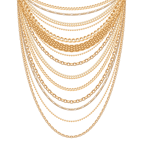 Goldene Halskette Design Vektormaterial 02 Halskette gold design   