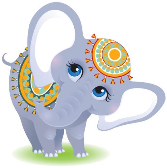 Vecteur de dessin animé indien d’éléphant indien elephant dessin animé   