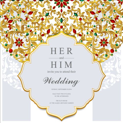 Schmuckdekoration mit Hochzeitskarten-Vektor 10 Schmuck Karten Hochzeit Dekoration   