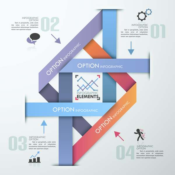 Origami options infographie Template Vector 02 origami options infographie   