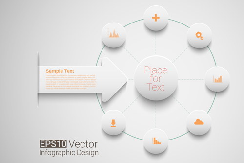 Placer des vecteurs de modèle d’infographies réseau 04 vecteur de modèle réseau infographies   