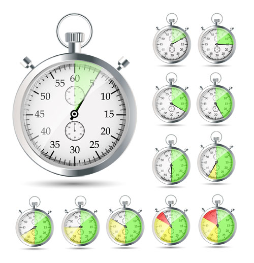 Chronomètre réaliste ensemble vecteur matériel 01 réaliste chronomètre   