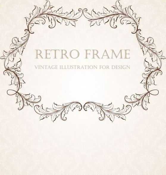 Retro Frame Vintage-Illustrationsvektor 01 Retro-Schriftart Rahmen Jahrgang   