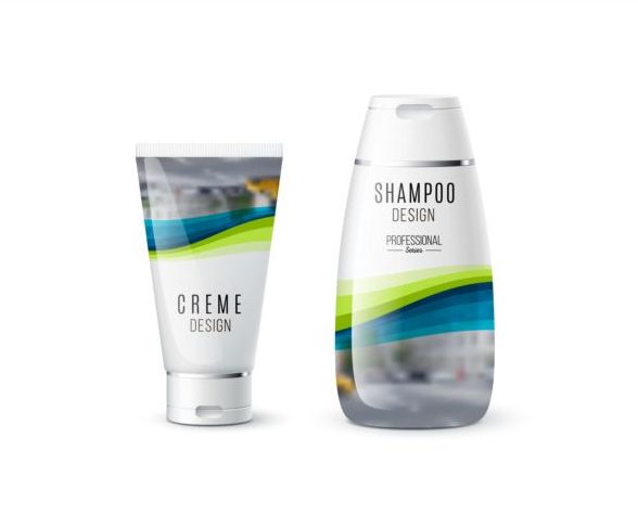 Shampooing et marque cosmétique vecteur de conception 05 shampooing Marque cosmétique   