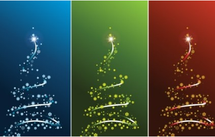 カラーカードのベクトルを持つクリスマスツリー 色 木 クリスマス カード   