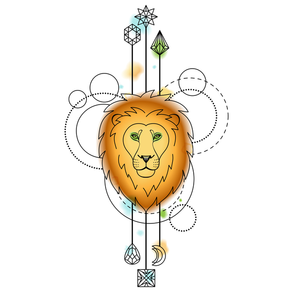 装飾的なイラストベクトルを持つライオン 装飾 ライオン   
