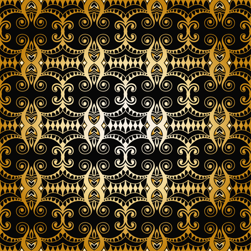 Luxuriöses goldenes Muster nahtloser Vektorhintergrund 07 nahtlos Muster luxuriös Hintergrund Goldmuster   