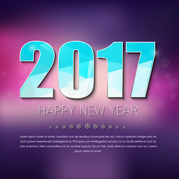 2017 Neujahrshintergrund mit Textgestaltungsvektor 11 Neujahr 2017   