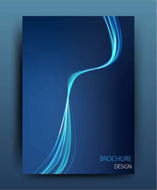 Abstrait bleu vague brochure couverture vecteur vague couverture brochure Bleu Abstrait   