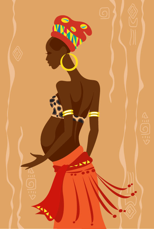 アフリカ女性 illustrtion ベクトル材料06 材料 女性 アフリカ illustrtion   