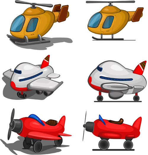 Matériel vectoriel de dessin animé d’aéronef 01 matériel dessin animé Avion   