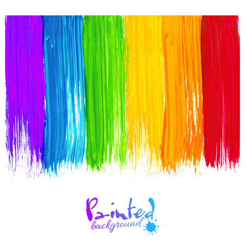 美しい虹色のペイントデザインベクトル03 虹 美しい 塗料   