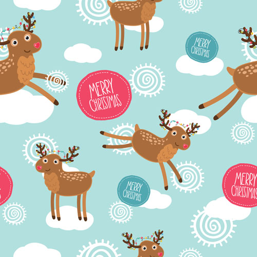 クリスマスかわいい鹿ベクトル材料08 鹿 材料 クリスマス かわいい   
