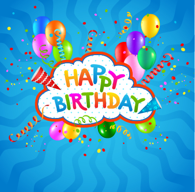 Farbige Konfetti mit glücklichem Geburtstagshintergrund Vektor 02 Hintergrundvektor Hintergrund happy birthday Geburtstag farbig   