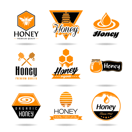 Kreative Honig-Logos desing Vektor 02 logos Kreativ Honig   