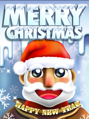 Niedliche Santa mit Schnee Weihnachtshintergrund Weihnachten snow santa Hintergrund cute   
