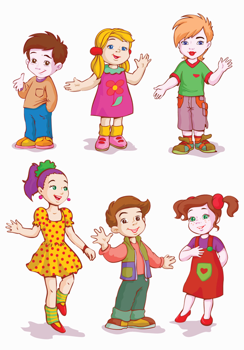 Verschiedene Cartoon-Kinder Design-Vektor 02 kids different cartoon   