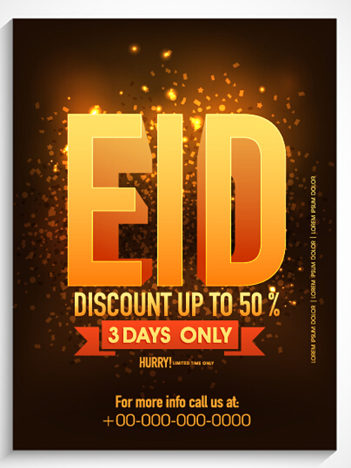 Eid offre spéciale vente Flyer vecteur Set 01 vente special offre flyer Eid   